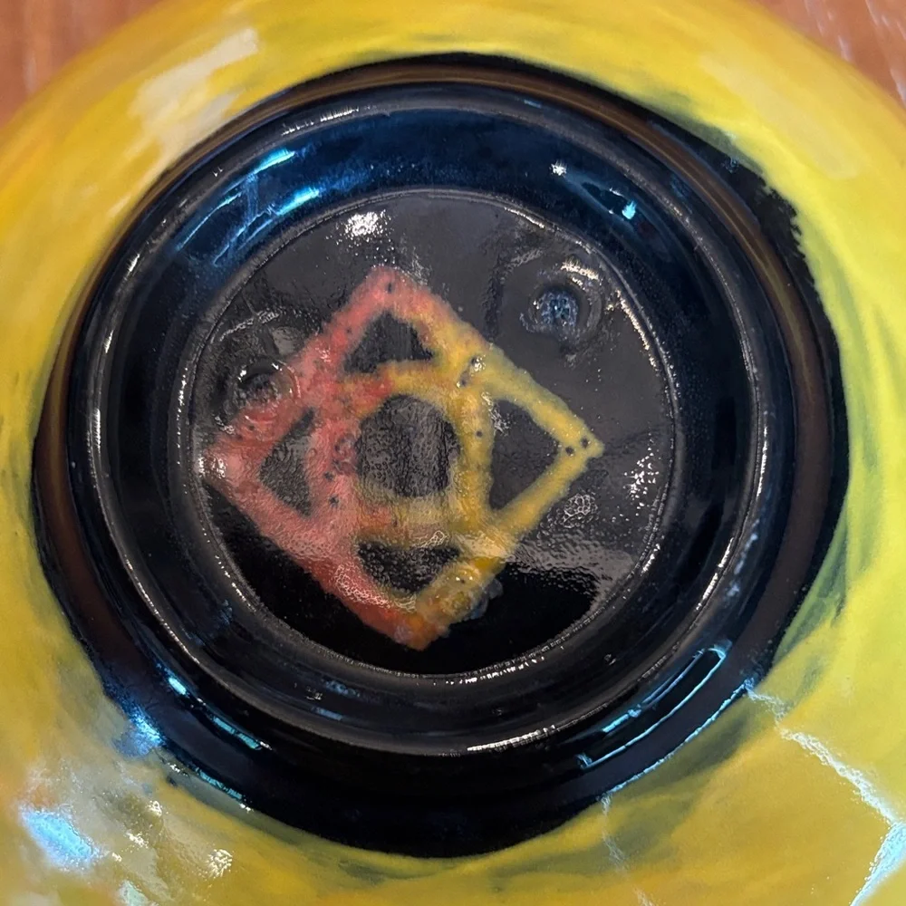 Yellow Hummingbird Ceramic Bowl